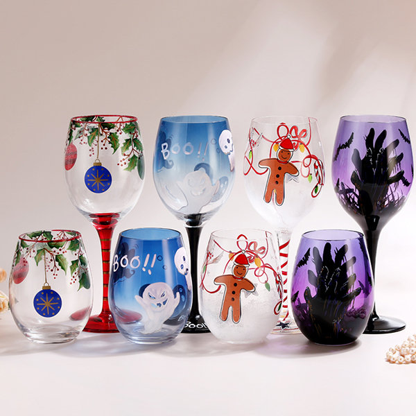 Pretty Ceramic Wine Goblets - ApolloBox