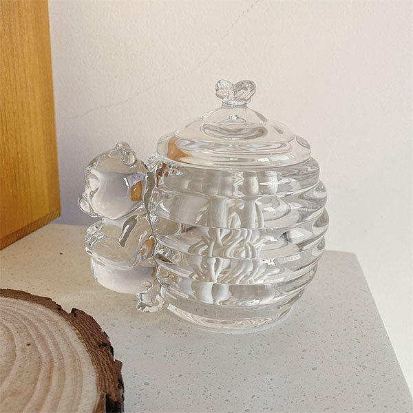 Unique Glass Jar - Cute Bees - Honey Jar from Apollo Box