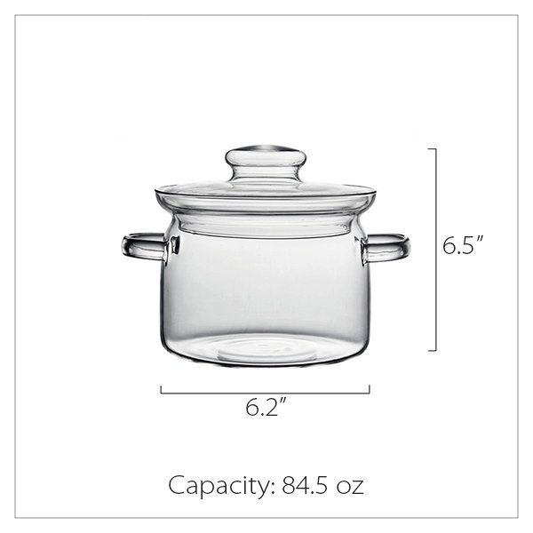 Glass Cooking Pot with Lid - Modern Transparent Design from Apollo Box