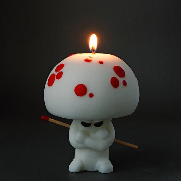 Mushroom Candle - Soy Wax - Beeswax - Flower or Wood Scent - ApolloBox