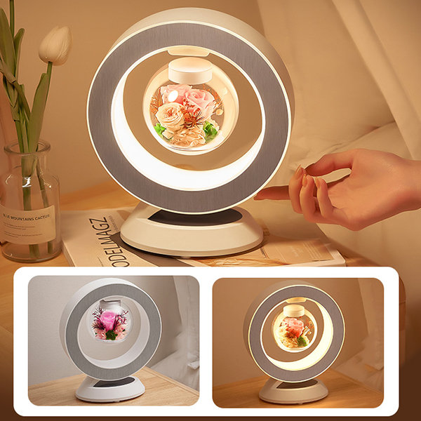 Maglev Preserved Flower Night Light - Metal - Plastic -_Automatic ...