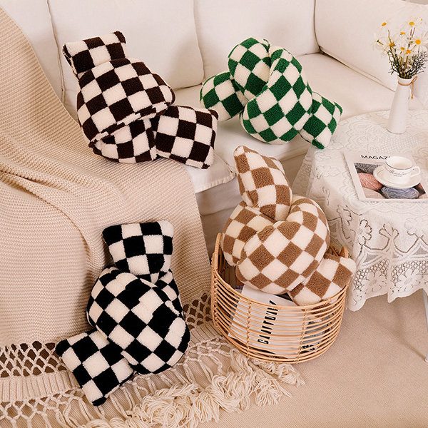 Checkerboard Pillows Black Green 4 Colors 2 Patterns from Apollo Box