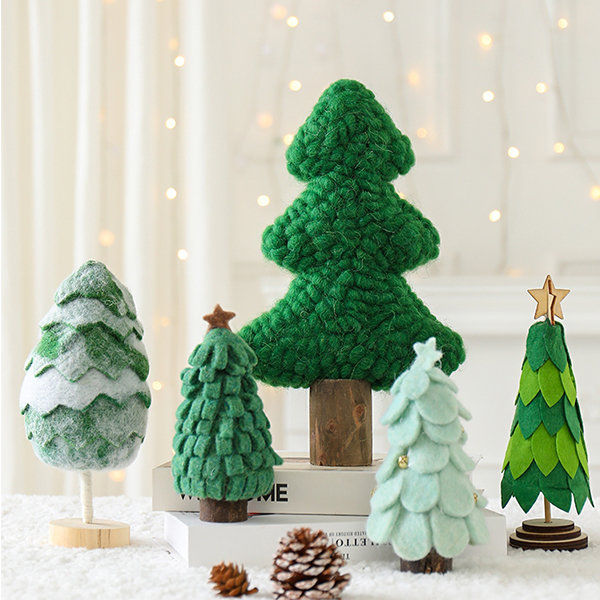 4 Ft Led Felt Christmas Tree DIY Felt Christmas Kits with Ornaments and  light