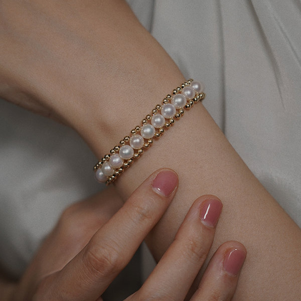 Single Line White Pearl Bracelet - Sri Jagdamba Pearls Dealer - 4102411