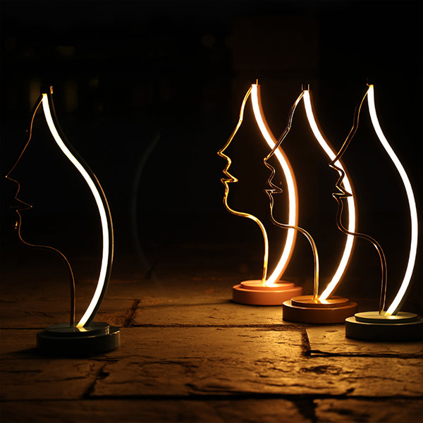 Human Face Decorative Lamp - Metal - Glass - Linear Dimming