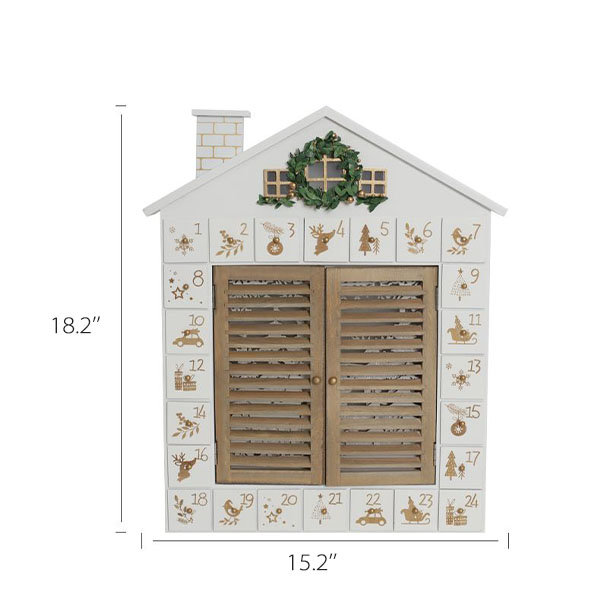 Christmas Advent Calendar - Wooden House - 24 Days Countdown - ApolloBox