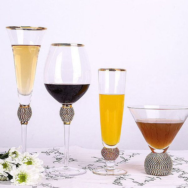 Vintage Wine Goblet - Crystal Glass - Golden - Silver - ApolloBox