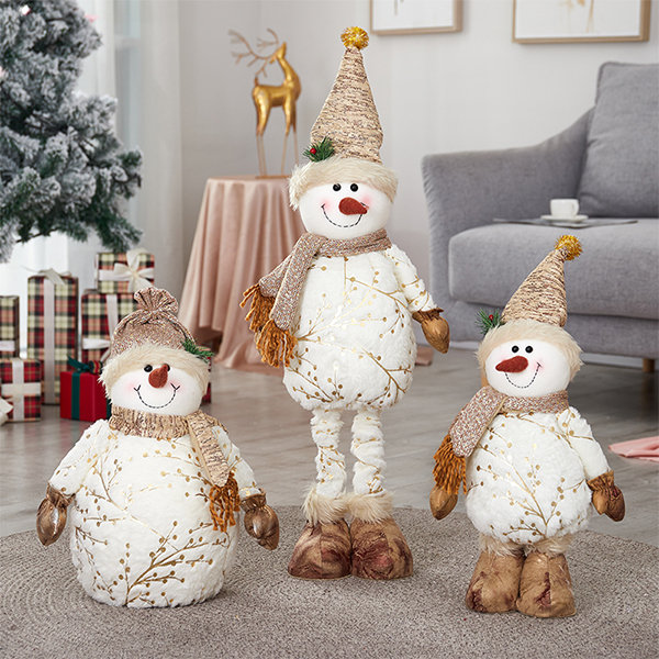 Christmas Snowman Ornament - Flannelette - Polyvinyl Chloride - 3 Sizes