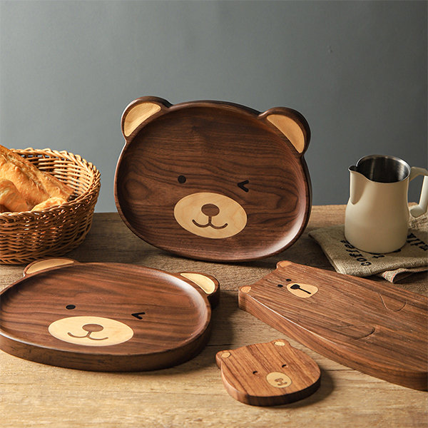 Cute Bear Natural Wooden Cutting Board / Chopping Tray – Peppery Home