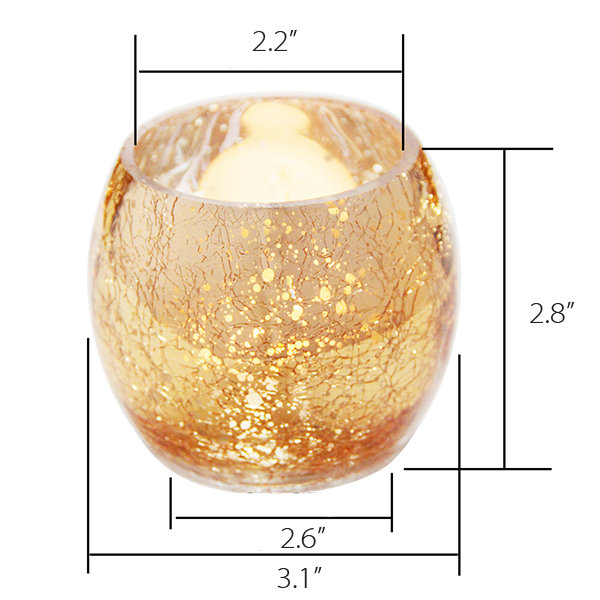 Modern Candle Holder - Glass - Golden - Set Of 2 - ApolloBox