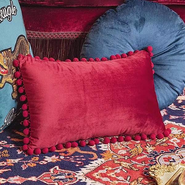 Soft Throw Pillow Cover - Velvet - Red - Pink - ApolloBox