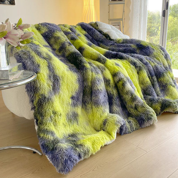 Thickened Fleece Blanket - Polyester - White - Colorful from Apollo Box