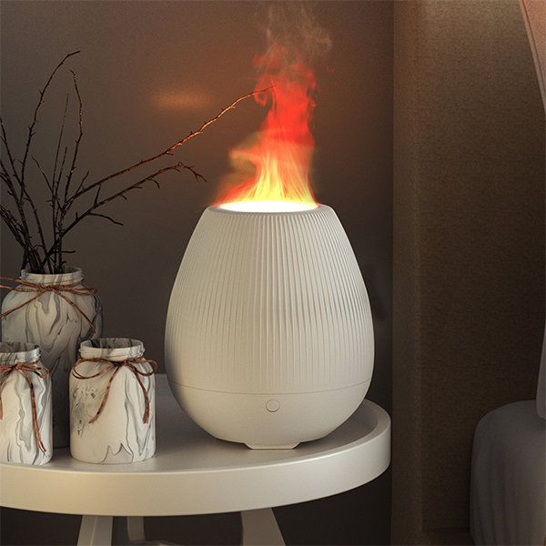  YUEMOL Volcano humidifier 6 Colors Flame Volcano Air Humidifier  USB Aroma Diffuser，for Home, Gym Bedroom, and Office (Color : White Crack,  Size : 15cm) : Home & Kitchen
