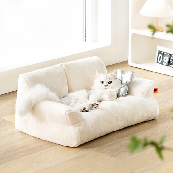 Sofa Shaped Cat Bed - Plush - Pink - Yellow - 4 Colors