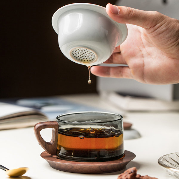 Tea Cup Set - With A Filter - Ceramic - Glass from Apollo Box