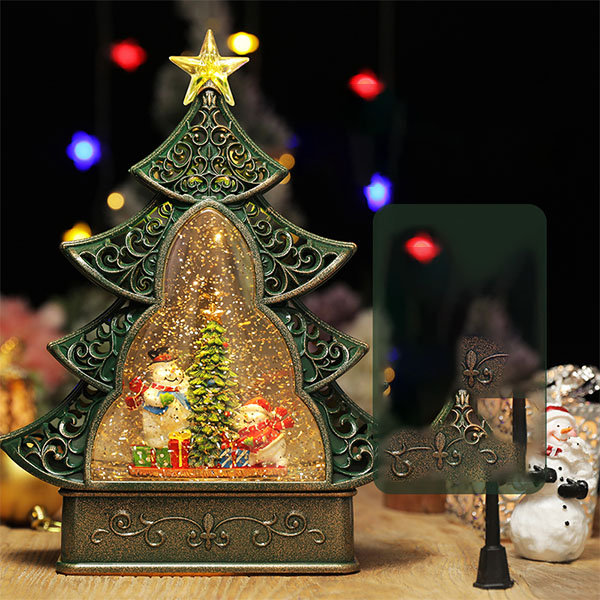 Christmas Tree Shaped Music Box Resin Acrylic 4 Patterns ApolloBox