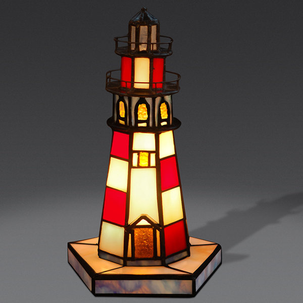 Stained Glass Lighthouse Round Earrings
