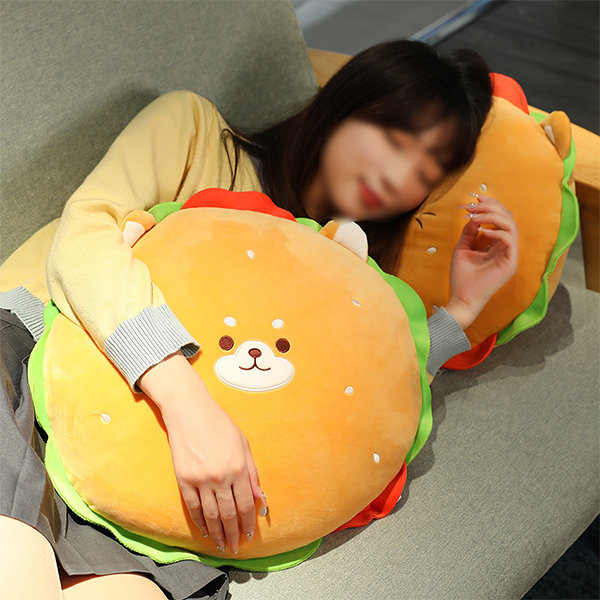 3D Plush Burger Pillow Creative Cushion Car Seat Cushion Soft