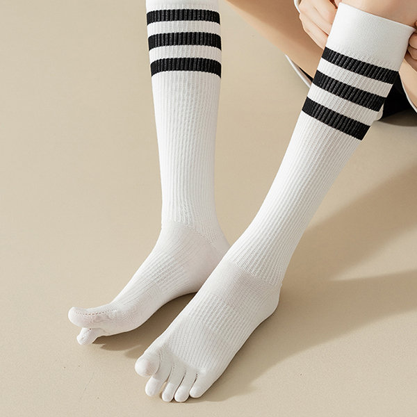 Knee High Toe Socks - Great Fun - Black - White - 8 Colors