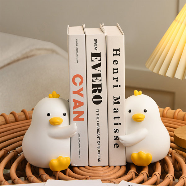 Hug Duck Bookends - Resin - Yellow - White - ApolloBox