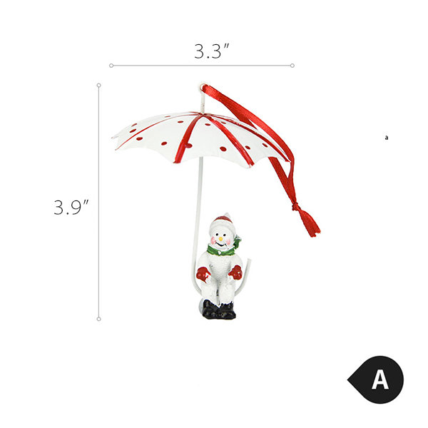 Christmas Hanging Decor - Iron - Resin - Reindeer - Snowman - 6 Patterns