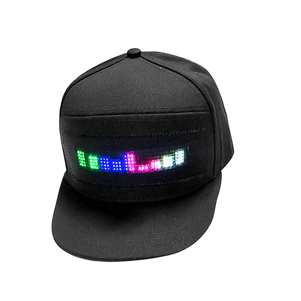 Cool Cap with LED Screen - Cotton - Black - Bluetooth Control