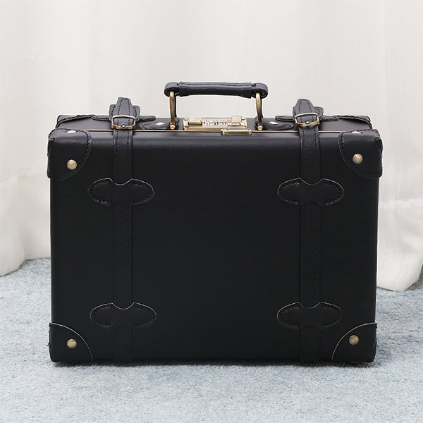 Vintage Suitcase - PU Leather - Metal - Beige - Brown - 7 Colors - ApolloBox