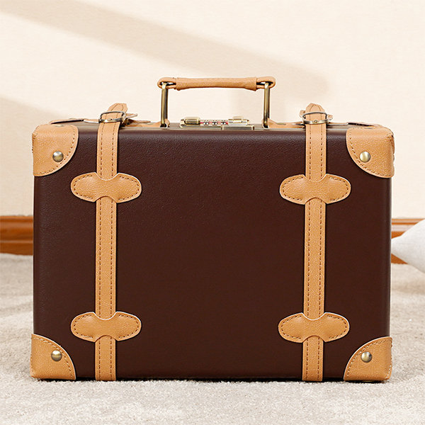 Brown Metal Travel Suitcase - La Petite Maison Antiques