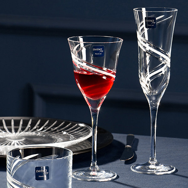 DA VINCI: Italian Luxury Stemware Water/Wine Hand Silk Screened