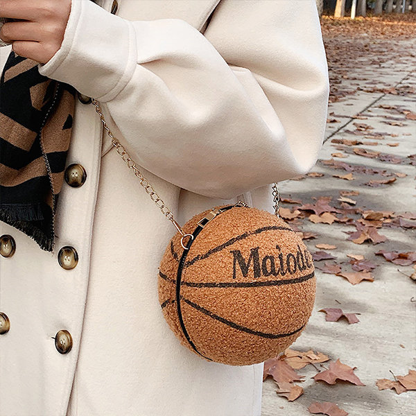 Basketball Inspired Bag - Plush - Polyester - Black - White - 3 Colors -  ApolloBox