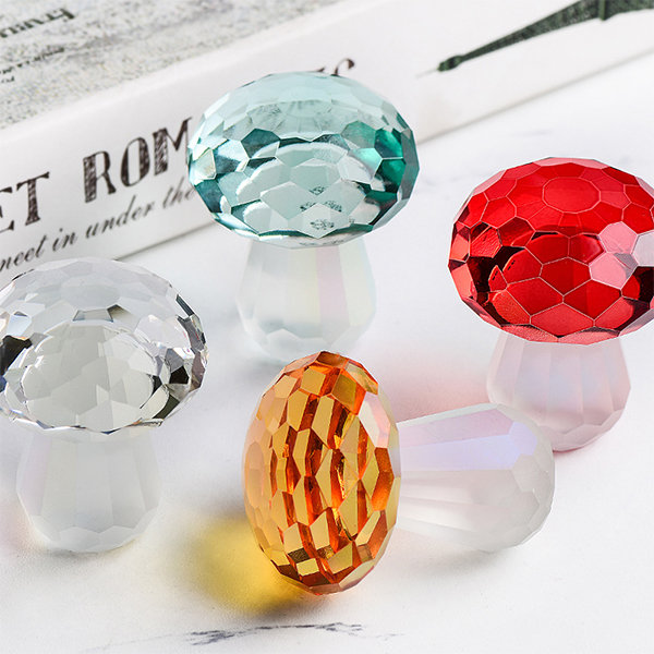 Crystal Mushroom Decor - Yellow - Red - 4 Colors