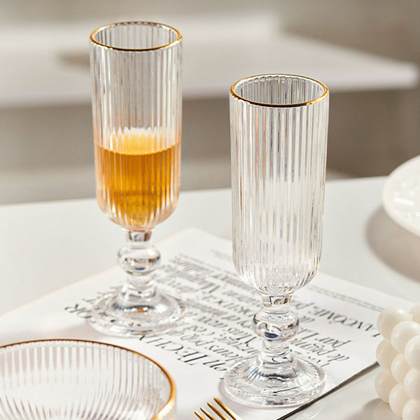 Gold Rim Drinking Glasses Set - ApolloBox