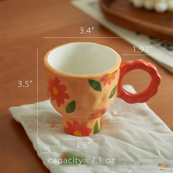 Floral Themed Glass Mug - with Spoon - 2 Patterns from Apollo Box