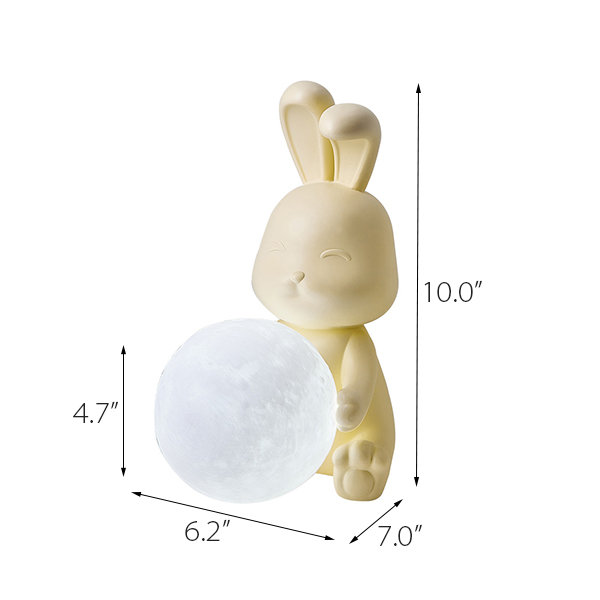 Bunny And Moon Inspired Light - Resin - Yellow - White