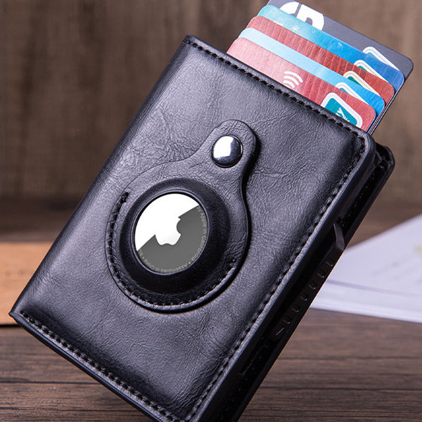 Minimalist Card Holder Wallet - PU Leather - Blue - Black image