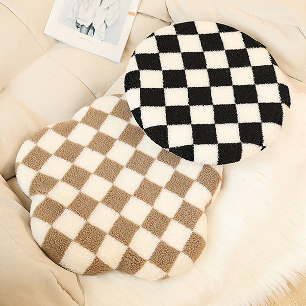 Checkerboard Cushion - Memory Foam - Black - Brown - 4 Colors - 3 Patterns