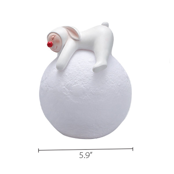 Cute Bunny And Moon Night Light - Resin