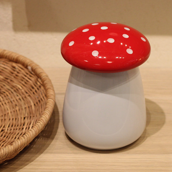 Mushroom Inspired Storage Jar - Ceramic - Lid Included - ApolloBox