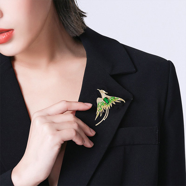 Classy Cubic Zircon Flower Animal Bird Pin Brooch for Women Famous Brand  Jewelry