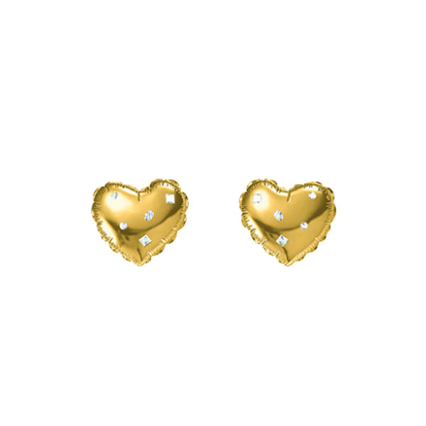 Baublebar Amia 18K Gold Plated CZ Heart Stud Earrings