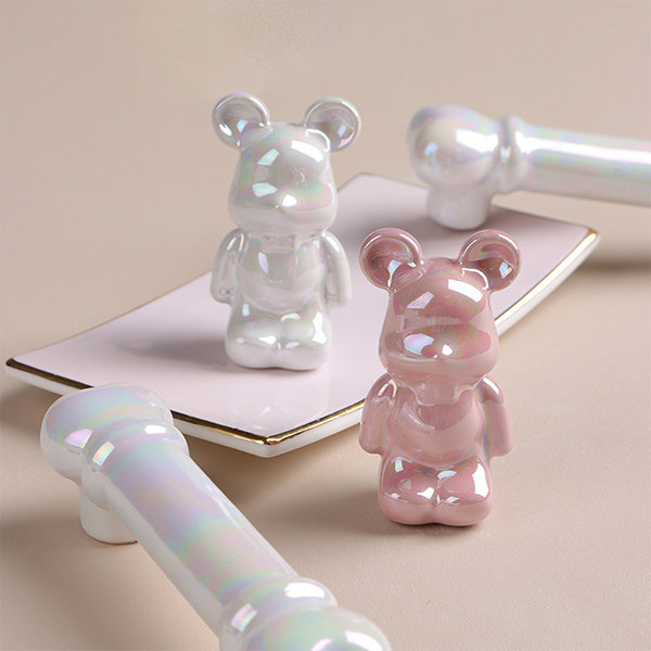 Cute Bear Door Knob - Ceramic - Pink - Blue - 4 Colors