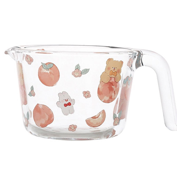 Cute Cartoon 3 Piece Borosilicate Glass Measuring Cup Set, Clear 
