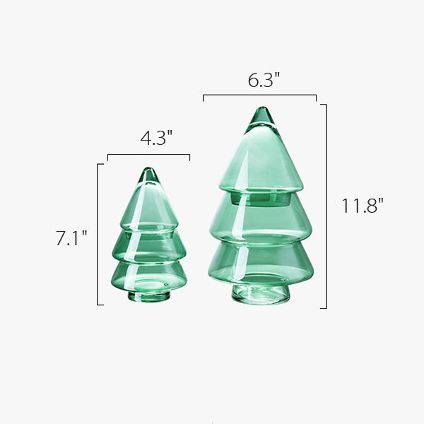 9+ Clear Glass Christmas Tree Cookie Jar Canister Storage | 2 Pieces