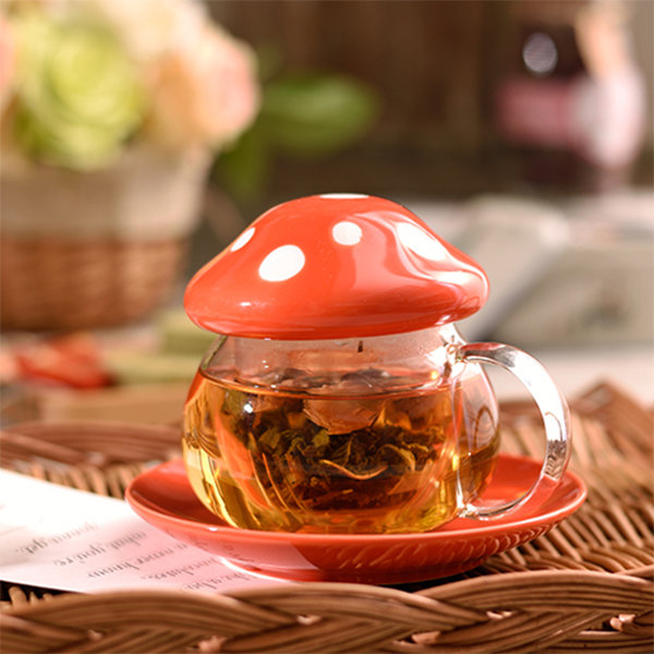 Mushroom Tea Set - Ceramic - Cup - Teapot - 4 Patterns - ApolloBox