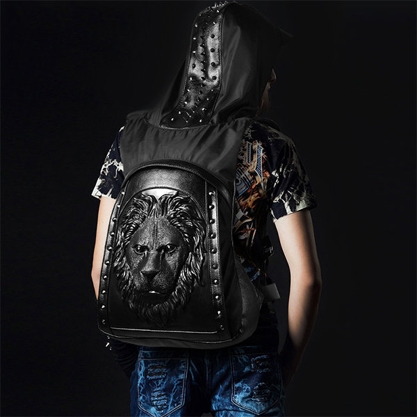 AIBAG 3D Animal Head Backpack, Studded PU Leather Cool India | Ubuy