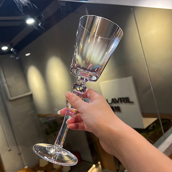 Purple Rainbow Iridescent Glass Champagne Flutes Glasses - Set of