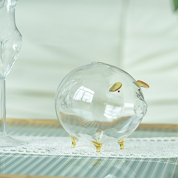 Transparent Piggy Bank - Glass - Saving Money - ApolloBox