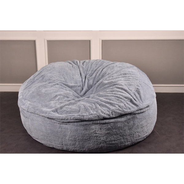 Sponge Lazy Sofa - Suede - Polyester - Gray - Detachable Design - ApolloBox