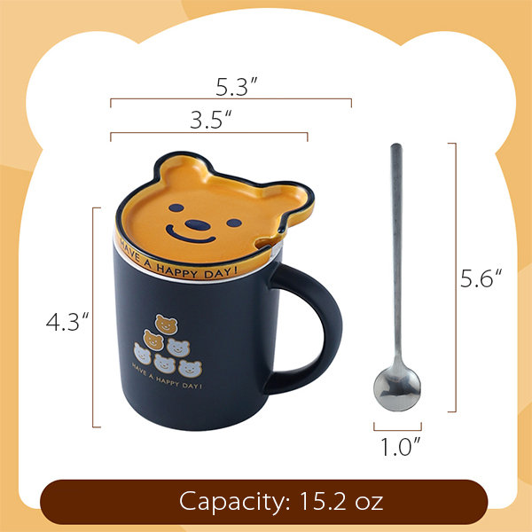 Cute Bear Mug - Ceramic - 3 Patterns - ApolloBox