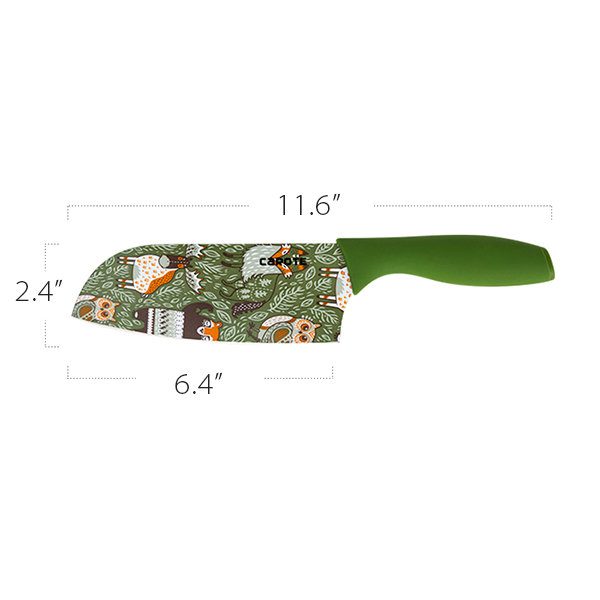 Printed Kitchen Knife - Stainless Steel - Green - Blue - Red